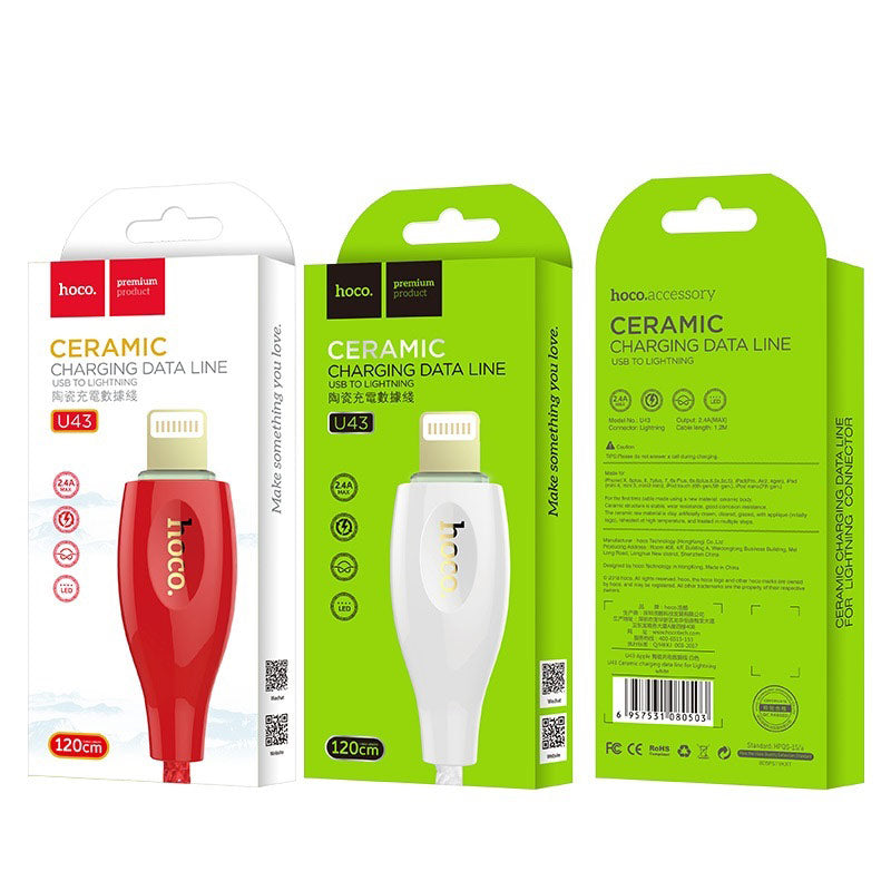 Cable USB to Lightning «U43 Ceramic» charging data sync