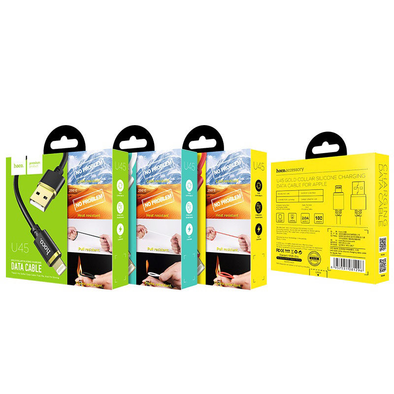 Cable USB to Lightning «U45 Gold collar» charging data sync