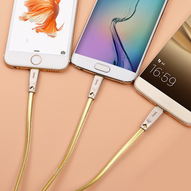 Cable USB to Lightning Micro-USB Type-C «U9» charging wire
