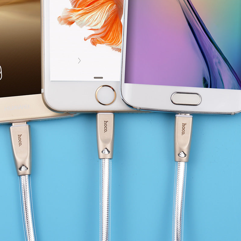 Cable USB to Lightning Micro-USB Type-C «U9» charging wire