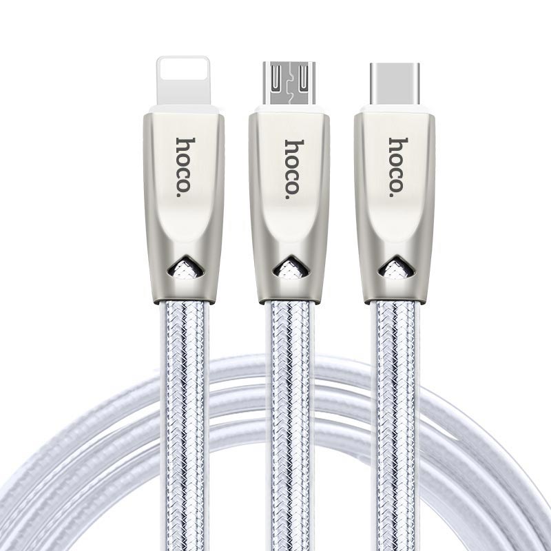 Cable USB to Lightning Micro-USB Type-C «U9» charging wire