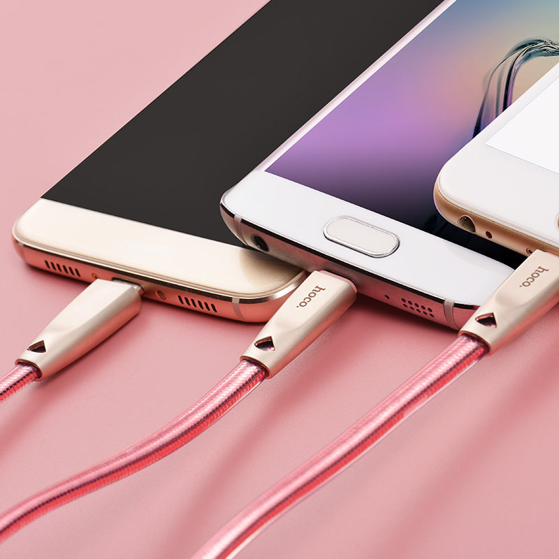 Cable USB to Lightning Micro-USB Type-C «U9» charging wire