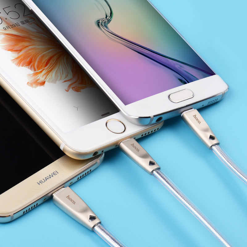 Cable USB to Lightning Micro-USB Type-C «U9» charging wire