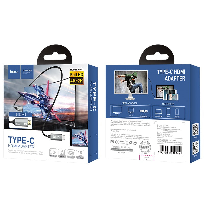 Cable Type-C to HDTV 4K “UA13” aluminum alloy shell