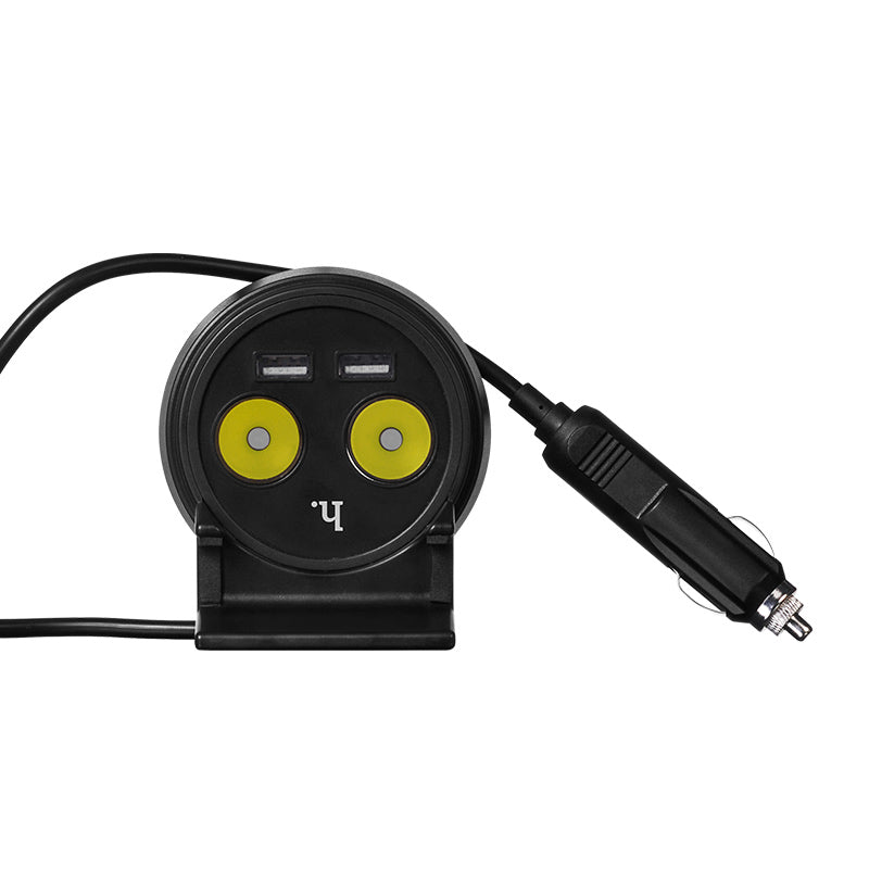 Car charger «UC207» cup shape dual USB dual cigarette lighter