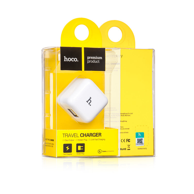 Wall charger “UH201” US plug dual USB charging adapter