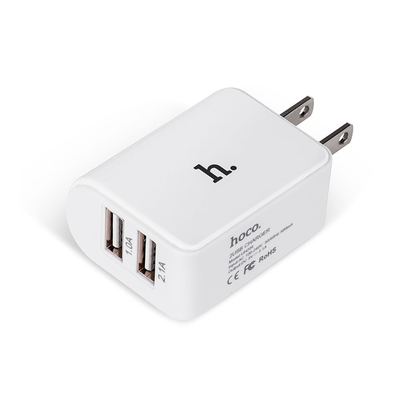 Wall charger “UH204” US plug dual USB charging adapter