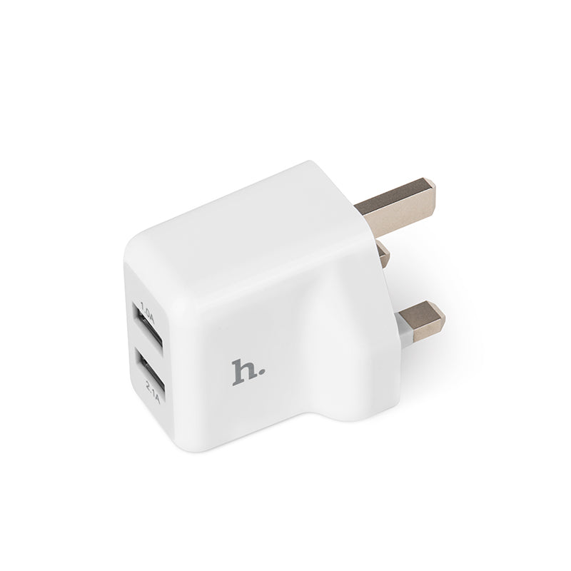 Wall charger “UH205” UK plug dual USB charging adapter