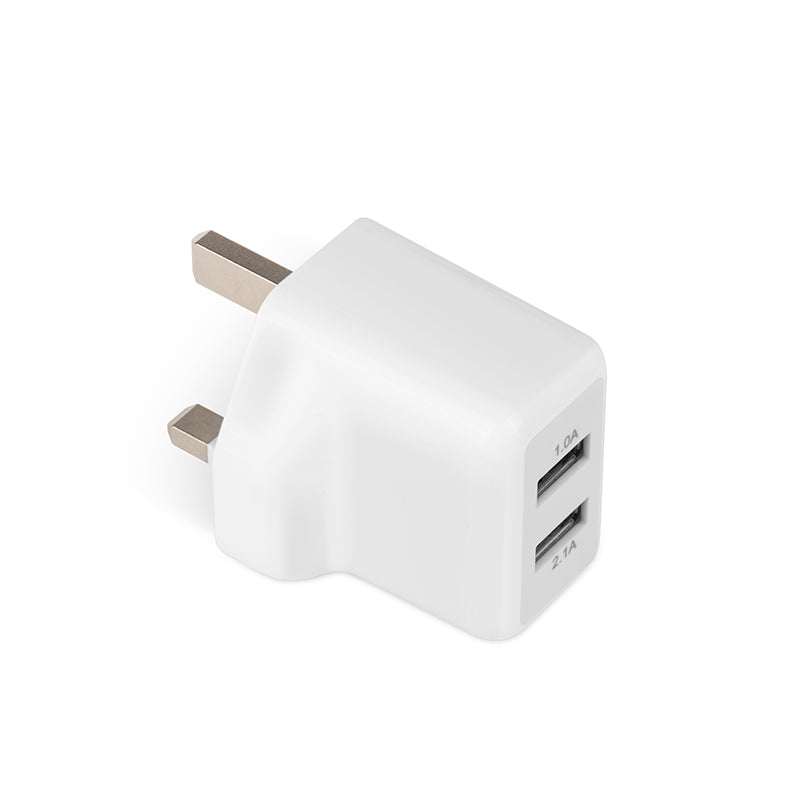 Wall charger “UH205” UK plug dual USB charging adapter