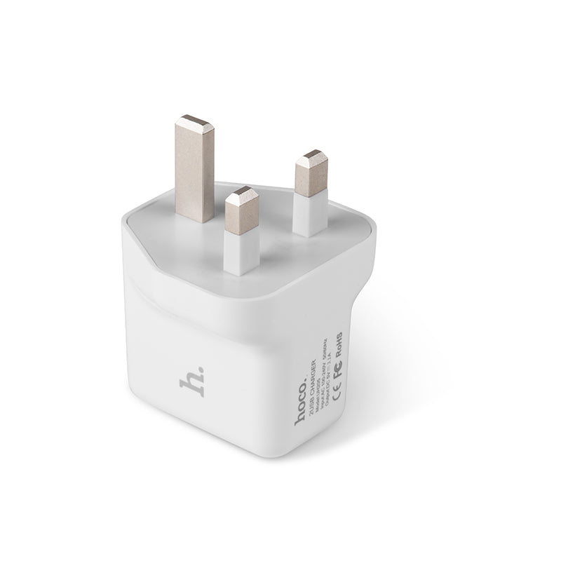 Wall charger “UH205” UK plug dual USB charging adapter