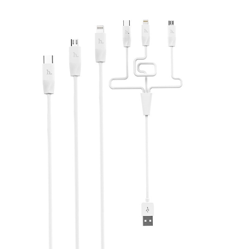 Cable USB to Lightning Micro-USB Type-C «X1» charging wire