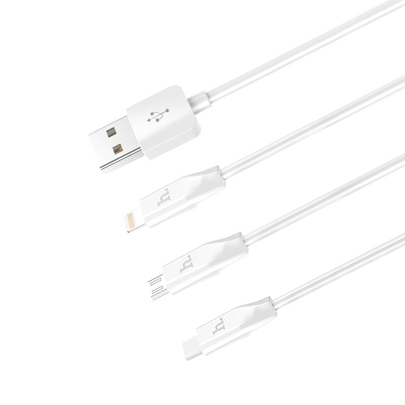 Cable USB to Lightning Micro-USB Type-C «X1» charging wire
