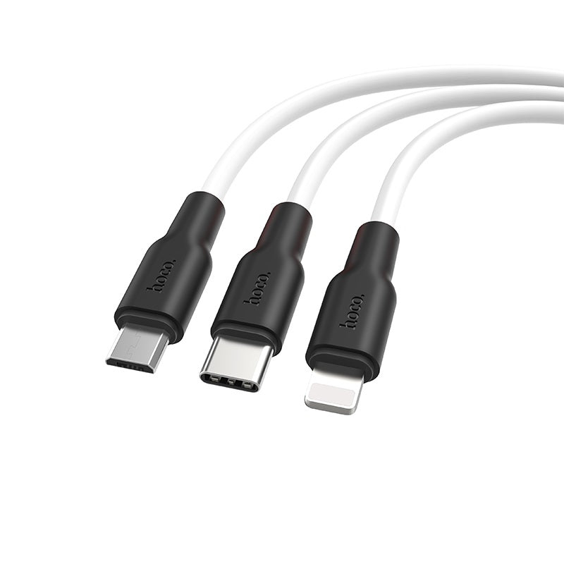 Cable USB to Lightning Micro-USB Type-C «X21 Silicone» charging wire