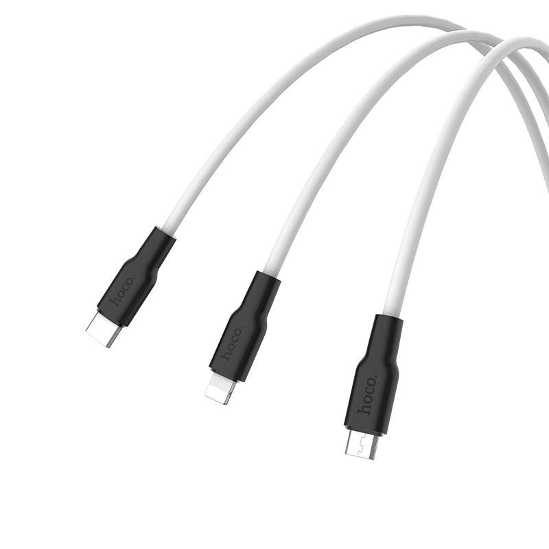 Cable USB to Lightning Micro-USB Type-C «X21 Silicone» charging wire