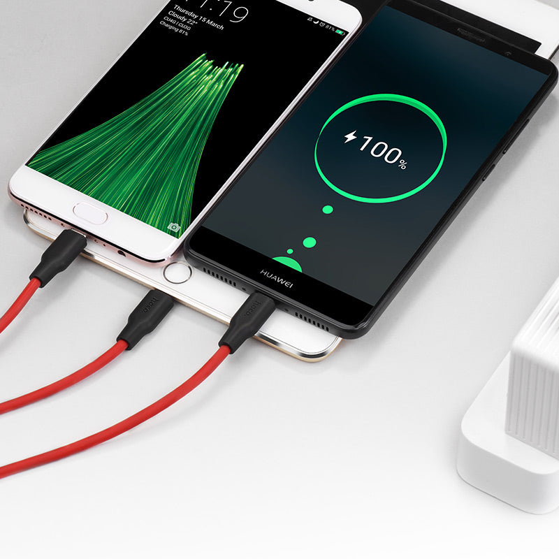 Cable USB to Lightning Micro-USB Type-C «X21 Silicone» charging wire