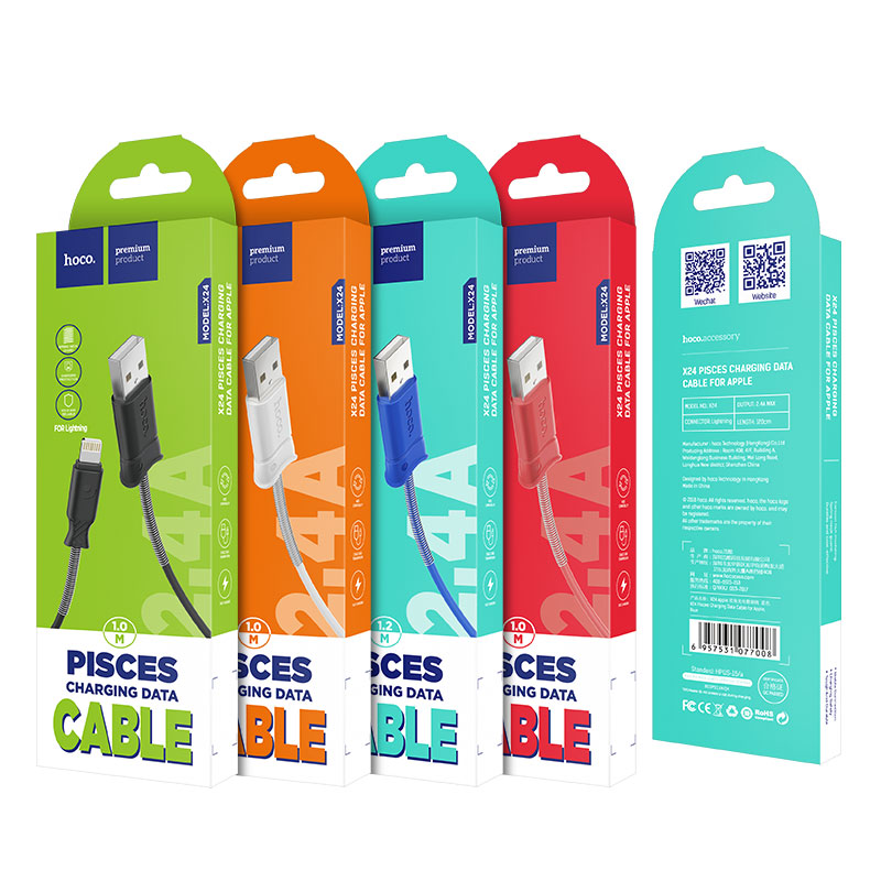 Cable USB to Lightning «X24 Pisces» charging data sync
