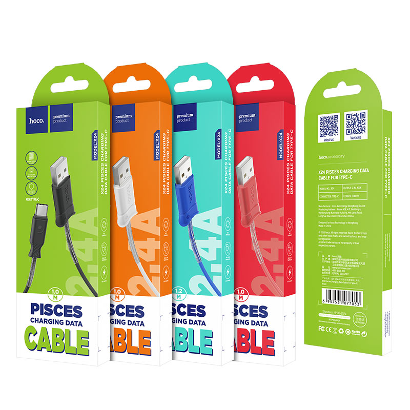 Cable USB to Type C «X24 Pisces» charging data sync