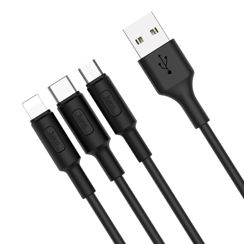 Cable USB to Lightning Micro-USB Type-C «X25 Soarer» charging wire