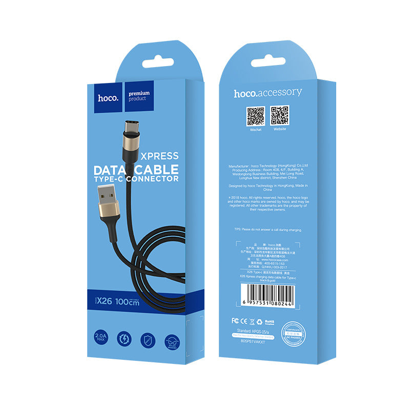 Cable USB to Type-C «X26 Xpress» charging data sync