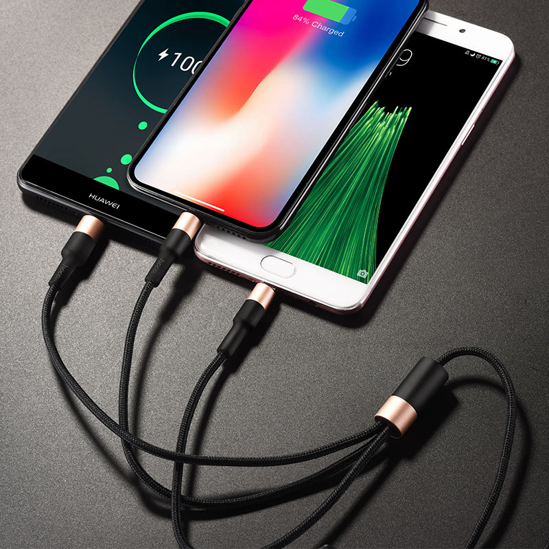 Cable USB to Lightning Micro-USB Type-C «X26 Xpress» charging wire