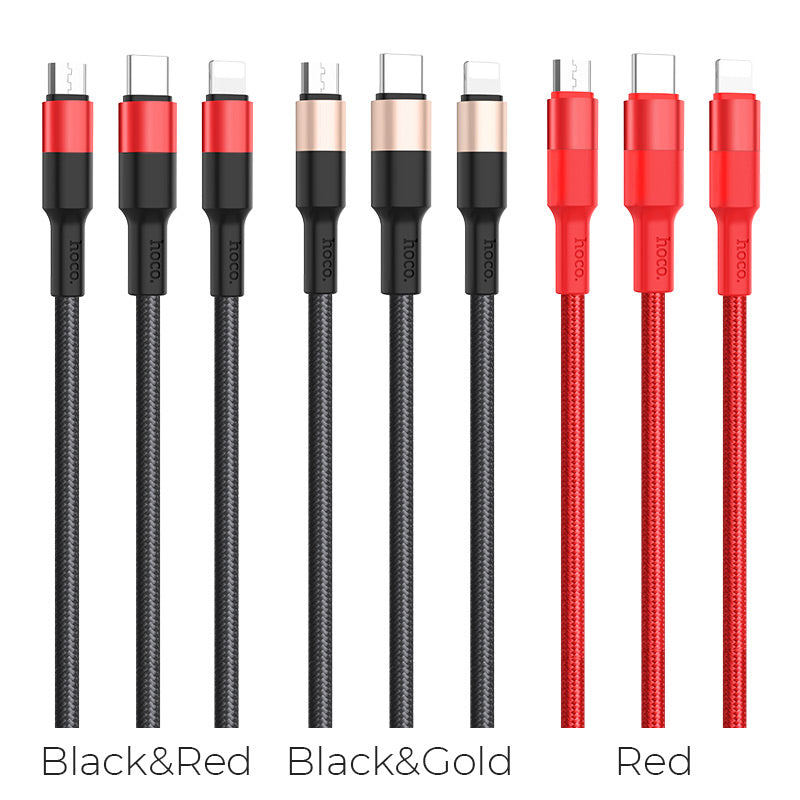 Cable USB to Lightning Micro-USB Type-C «X26 Xpress» charging wire