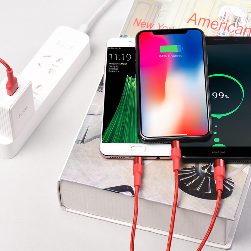 Cable USB to Lightning Micro-USB Type-C «X26 Xpress» charging wire