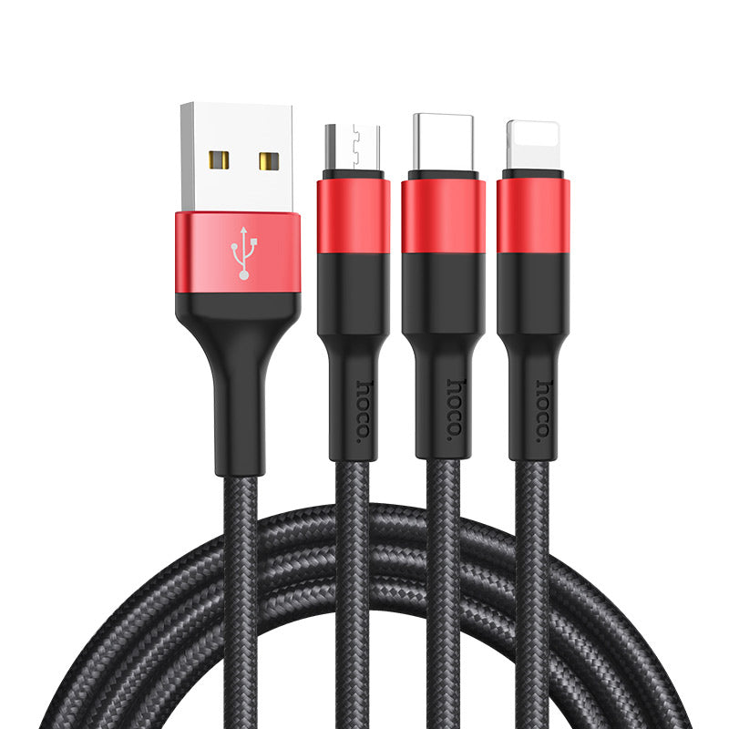 Cable USB to Lightning Micro-USB Type-C «X26 Xpress» charging wire