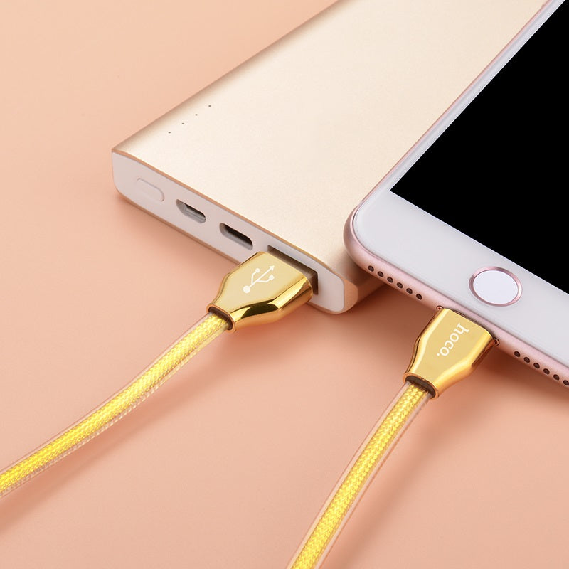 Cable USB to Lightning «X7 Golden» charging data sync