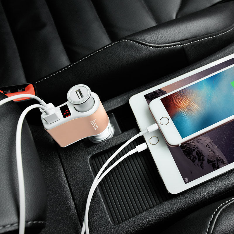 Car charger “Z10” digital display dual USB cigarette lighter slot