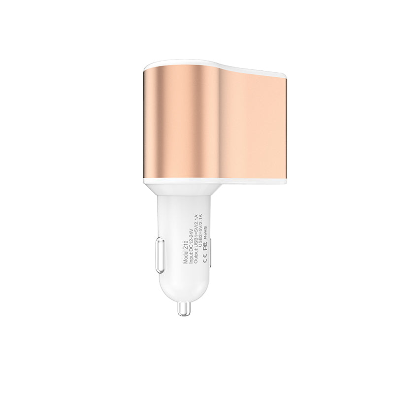 Car charger “Z10” digital display dual USB cigarette lighter slot