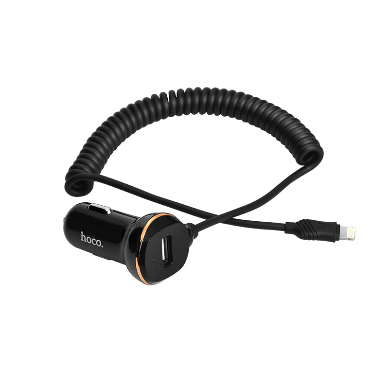 Car charger “Z14” single USB built in spring cable