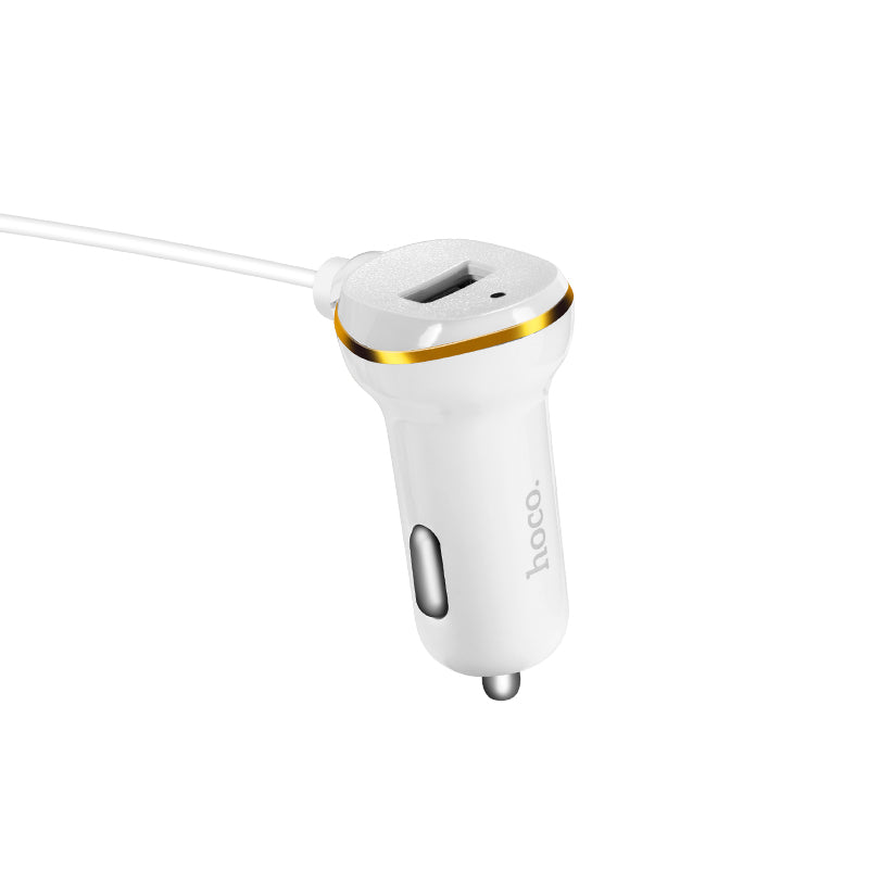 Car charger “Z14” single USB built in spring cable