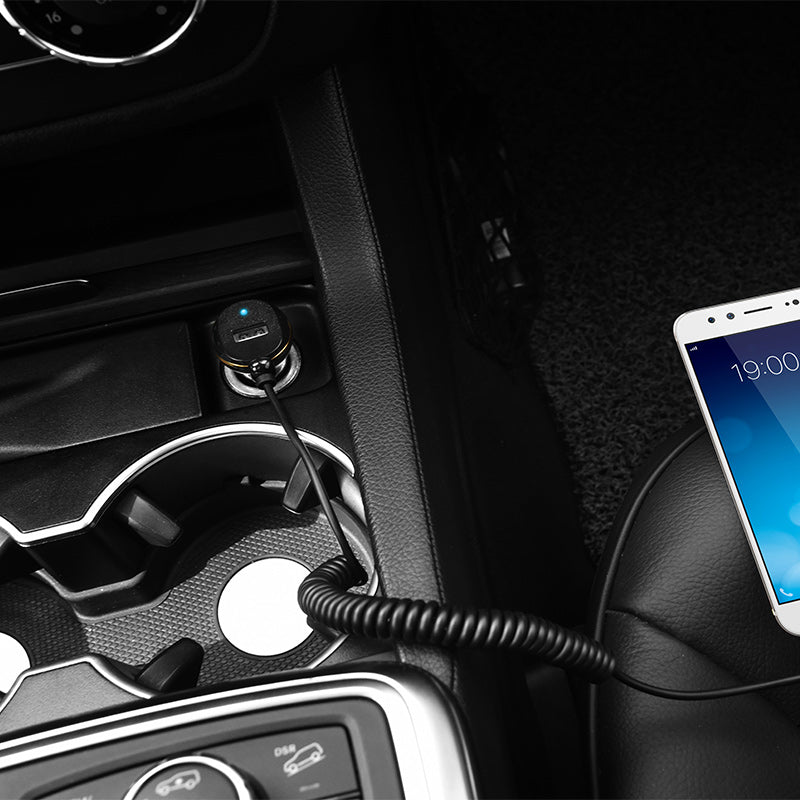 Car charger “Z14” single USB built in spring cable