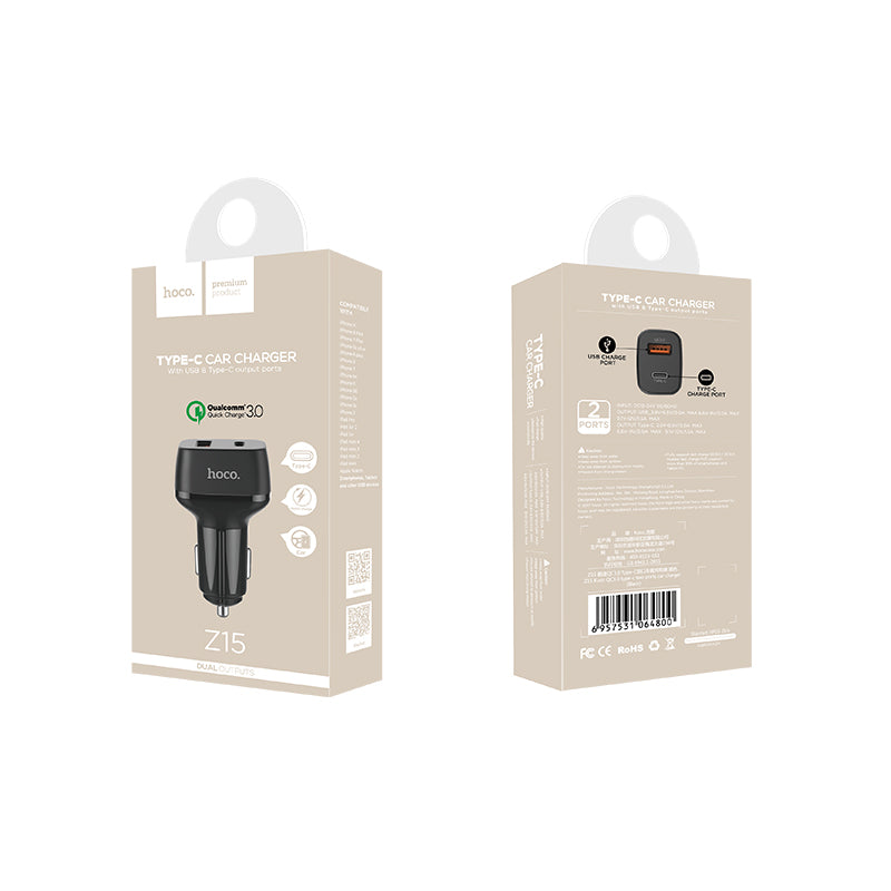 Car charger “Z15 Kuso” Type-C and single USB outputs