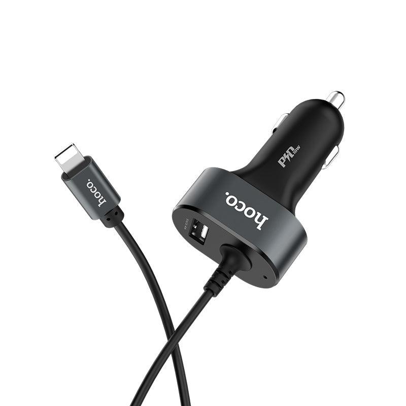 Car charger «Z18 PD» single USB built-in Lightning cable