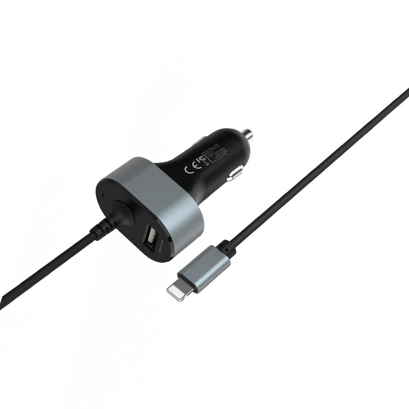 Car charger «Z18 PD» single USB built-in Lightning cable