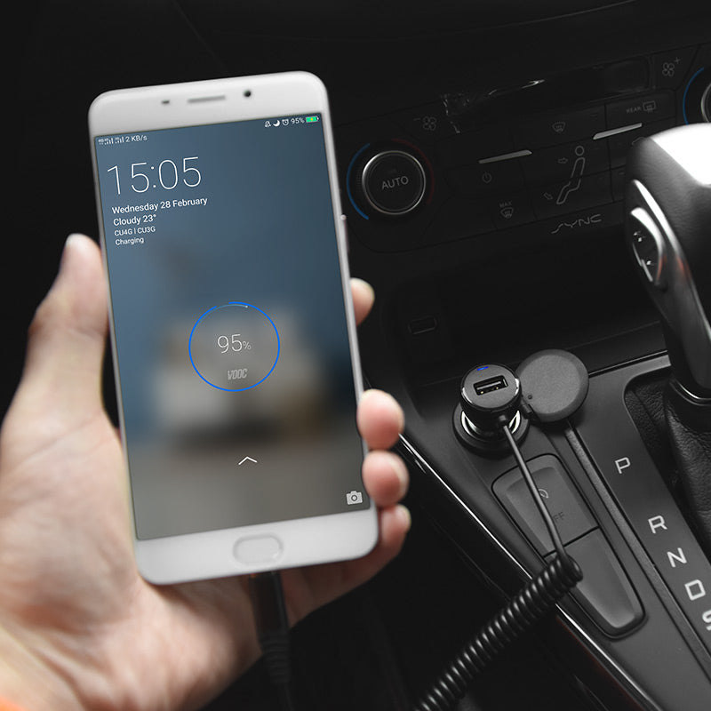 Car charger «Z21A Ascender» single USB built-in cable