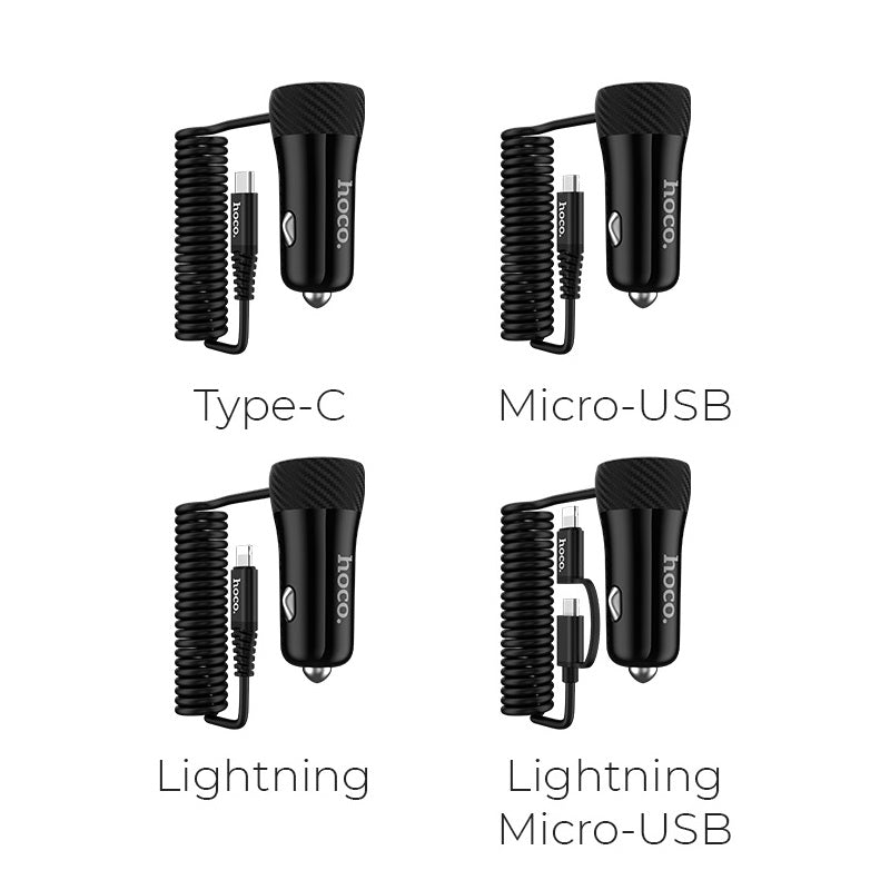 Car charger «Z21A Ascender» single USB built-in cable