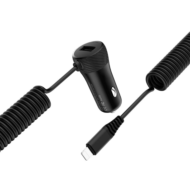 Car charger «Z21A Ascender» single USB built-in cable