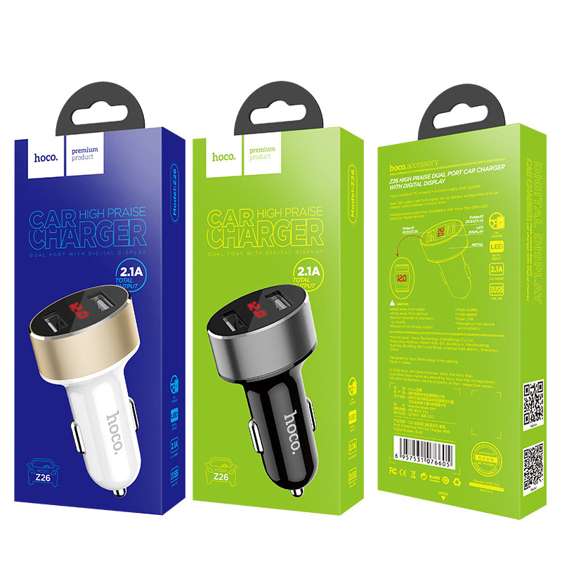 Car charger «Z26 High praise» digital display dual USB