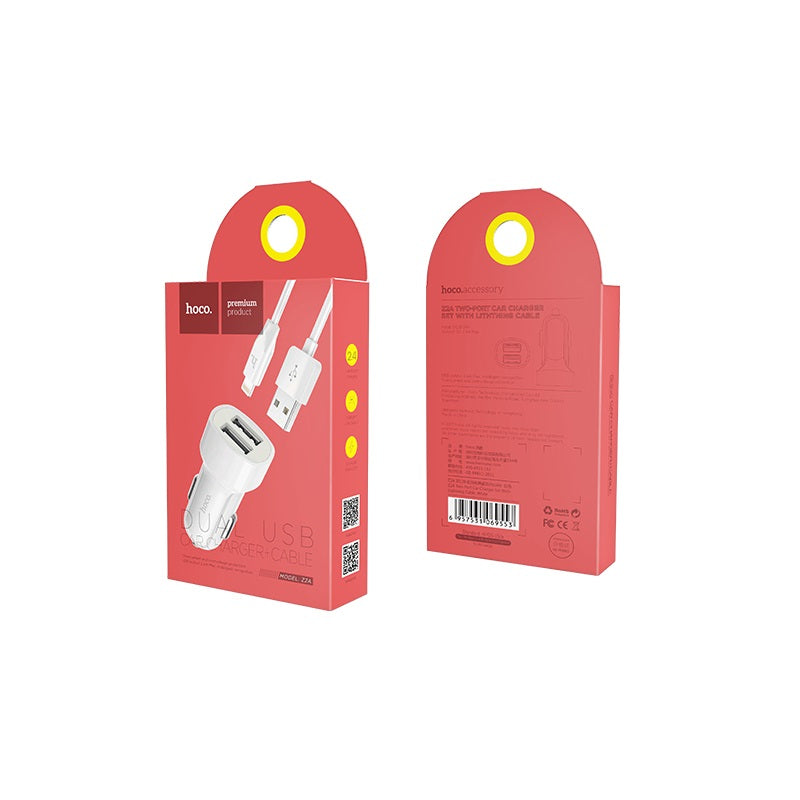 Car charger «Z2A» dual USB sets with additional cable